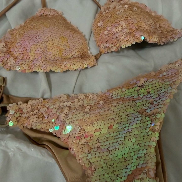 Sequin Bikini Set - Beige - Picture 3 of 6